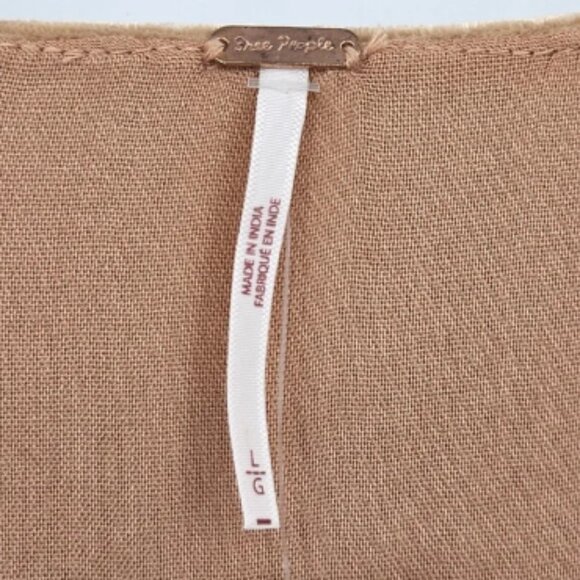 Free People Estella Velvet Babydoll Mini Dress Womens Size Large Tan Brown Boho - Picture 4 of 8